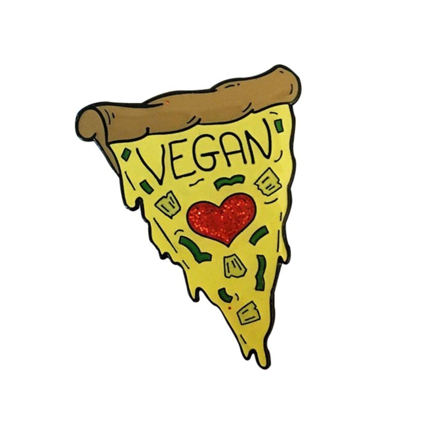 Vegan Power Co 'Pineapple Heart Pizza' Broche en émail