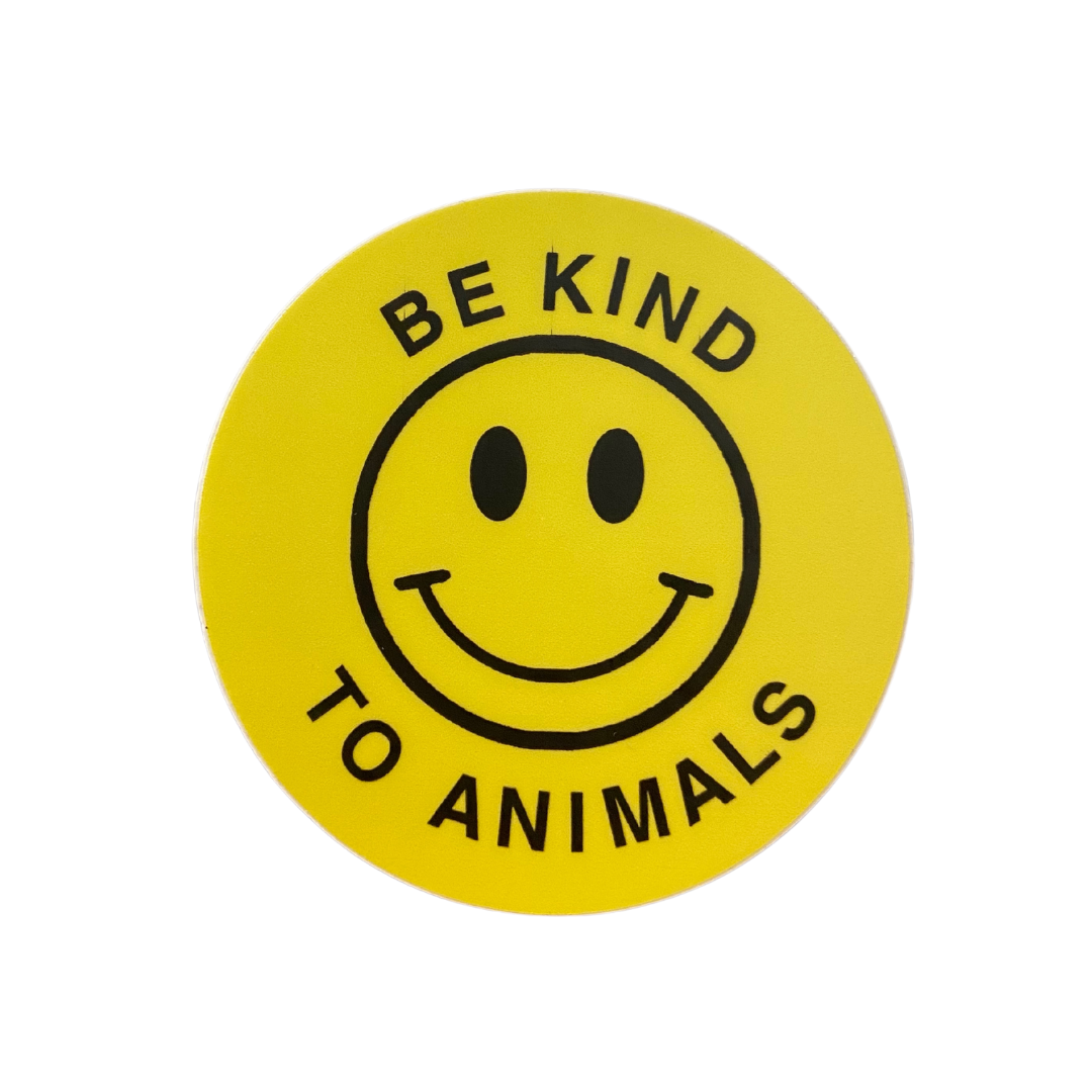 Vegan Power Co 'Be Kind to Animals' Smiley Face Sticker – Vegan Supply