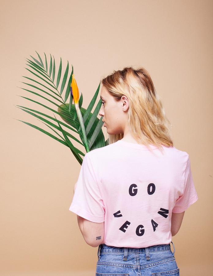 Veganized World 'Go Vegan' Blanc T-shirt unisexe