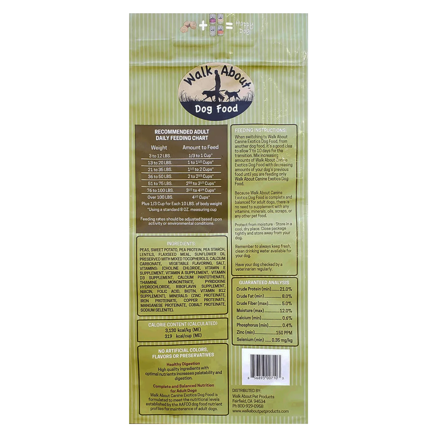 Walk About Super Premium Vegan Dog Kibble - 3.1kg