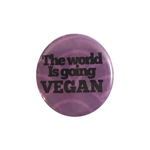 Vegan Supply 'Le monde devient végétalien' Bouton violet