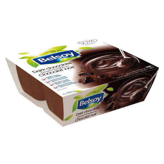 Pudding au chocolat noir Belsoy - 4x 125g