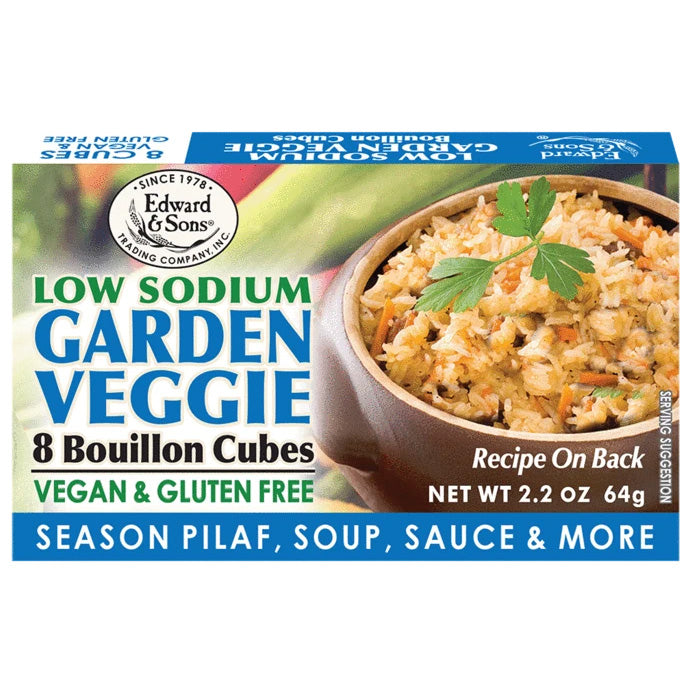 Edward & Sons Low Sodium Garden Veggie Bouillon Cubes - 64g