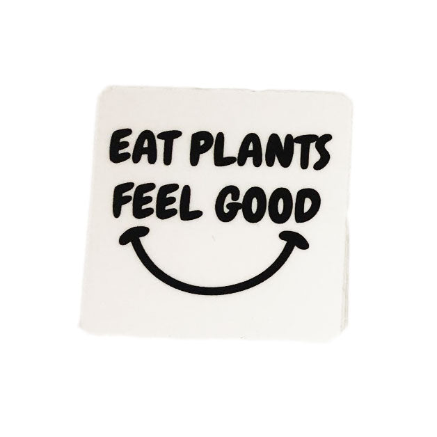 Autocollant Plant Active 'Eat Plants Feel Good' - Blanc