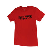 T-shirt Veganized World 'Eating Meat Is Strange' - Rouge