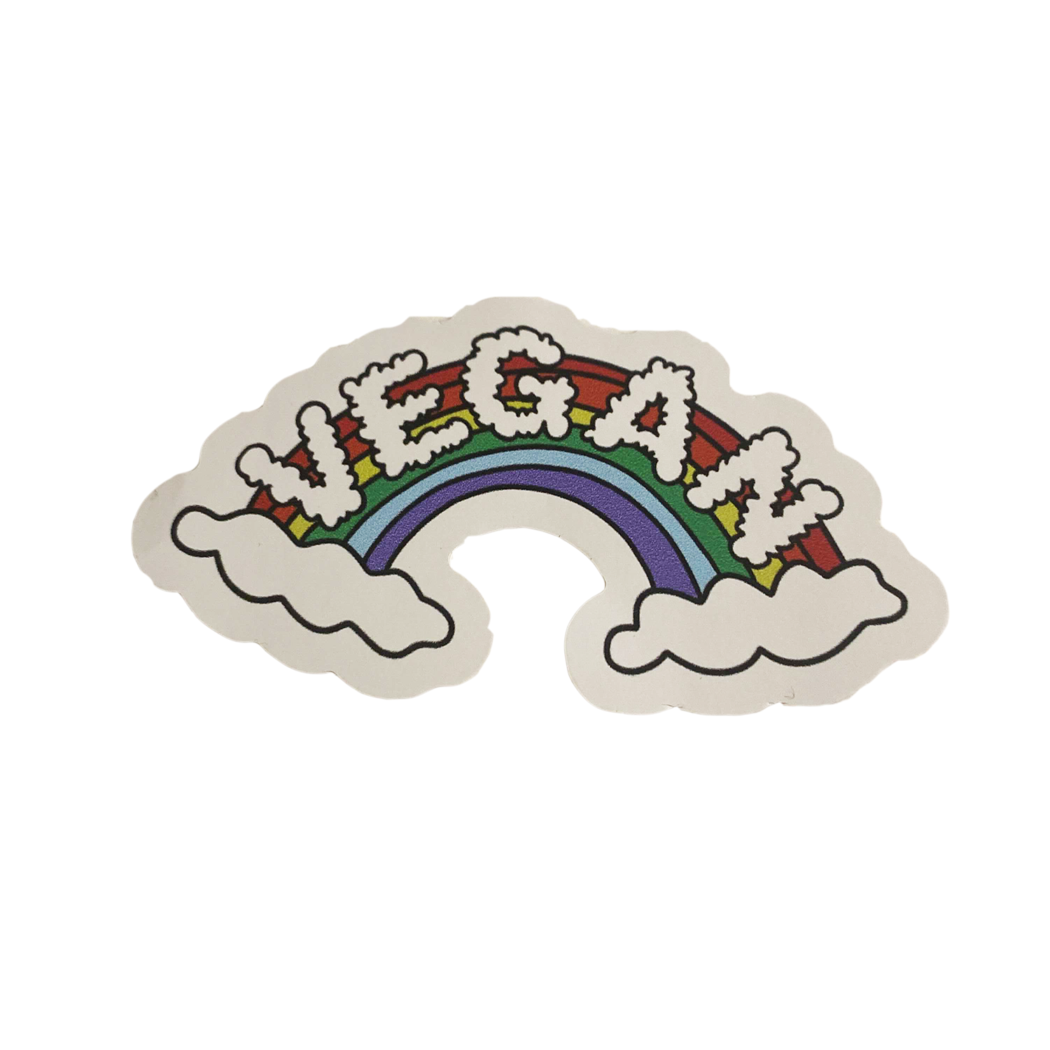 Vegan Supply 'Vegan' Rainbow Clouds Sticker
